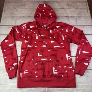 Under Armour Red Paint Splatter Hoodie Men's‎ Medium